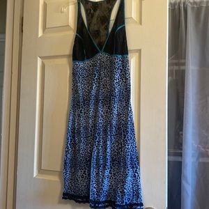 Free people intimately Blue/black Nighty with lace top.